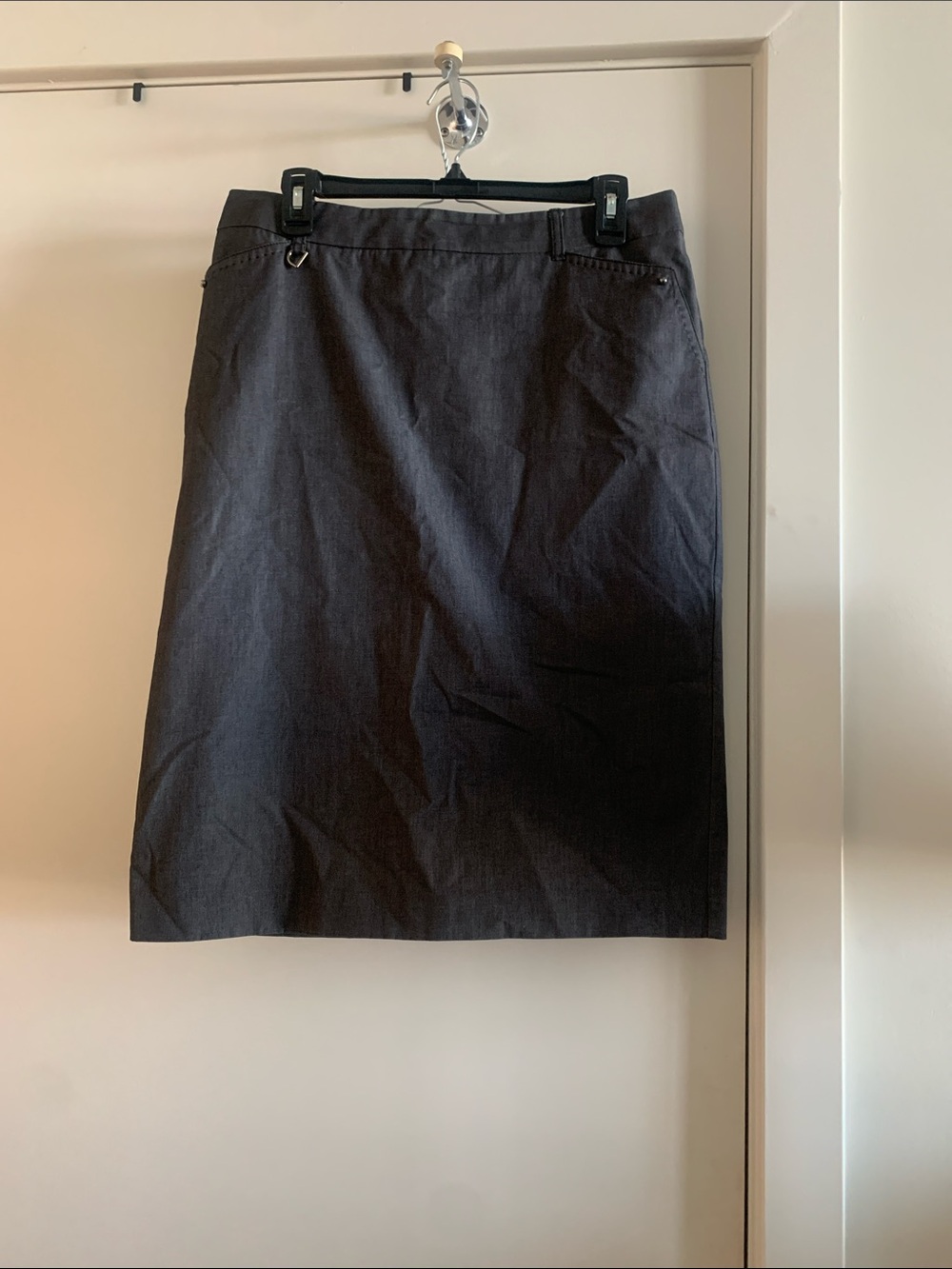 MaxMara Classic Black Women's Straight Skirt, dark charcoal size 12